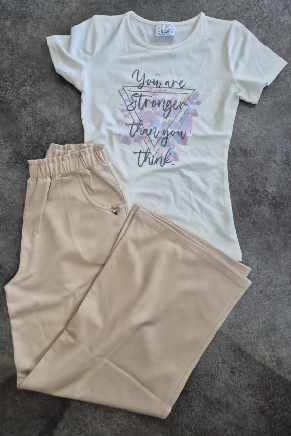 Killy design bézs bőszárú nacis  szett 