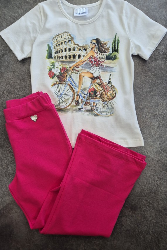 Killy design bőszárú nadrág pólóval szettben 