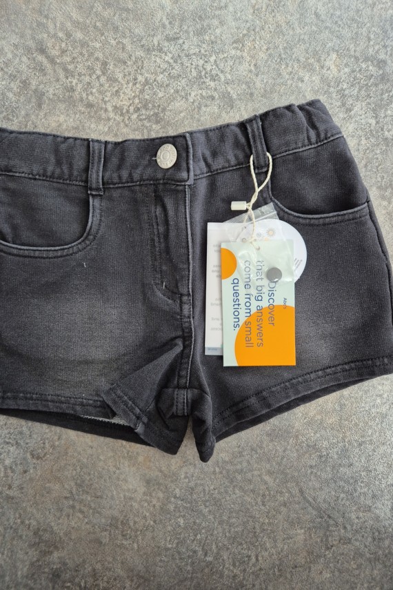 Boboli állítható derekú farmerhatású lány short fekete színben 