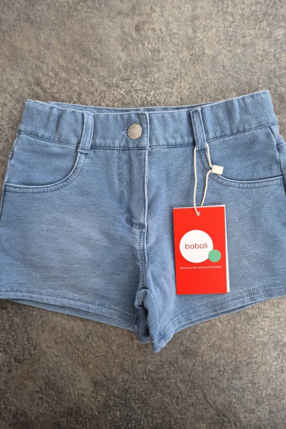 Boboli állítható derekú farmerhatású lány short világoskék színben 