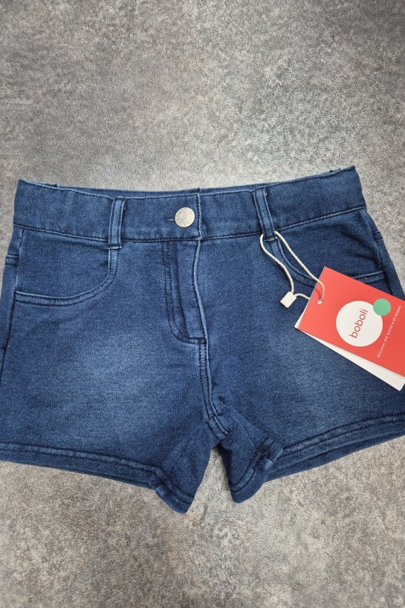 Boboli farmerhatású állítható derekú csinos lány short középkék színben 