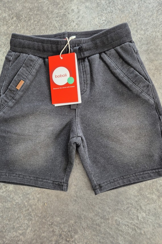 Boboli farmerhatású bermuda fekete színben 