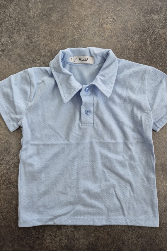 Killy design alkalmi inggalléros póló világoskék 