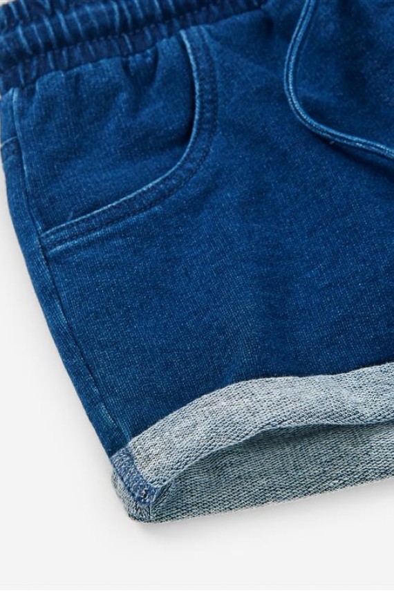 Losan gumis derekú farmerhatású pamut lány short sötétkék színű 