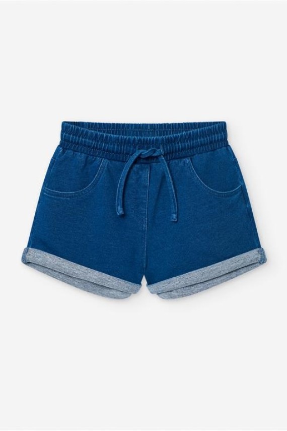 Losan gumis derekú puha anyagú farmerhatású short lányoknak 