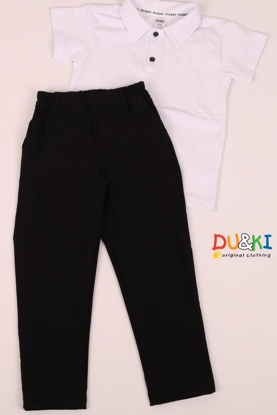 Du&ki alkalmi fekete fiú nadrág gumis derekú 