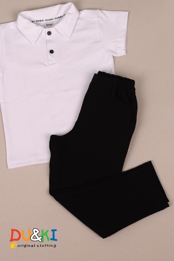 Du&ki alkalmi fekete fiú nadrág gumis derekú 