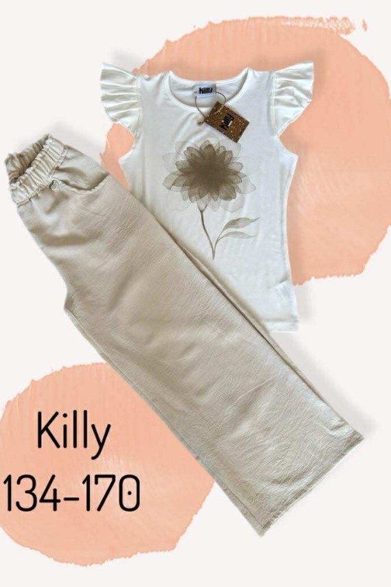 Killy design bézs lenge nadrágos szett 