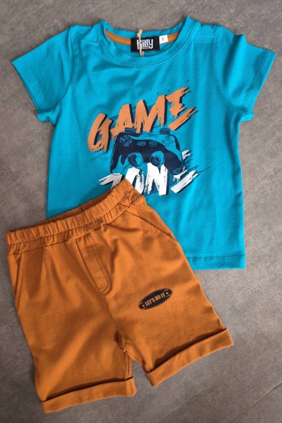 Killy design petrol kék pólós szett 