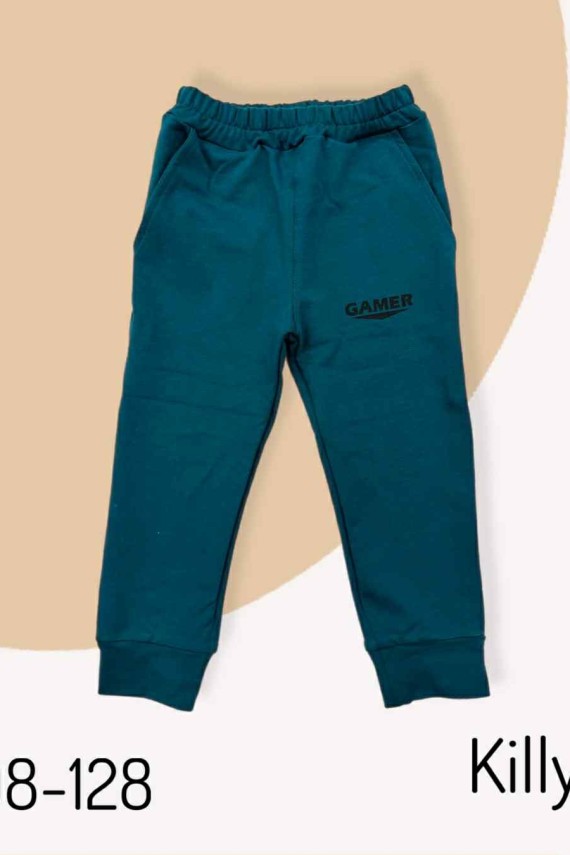 Killy design petrol zöld pamut nadrág ovisoknak 