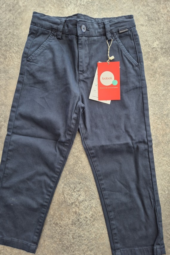 Boboli sötétkék vászon nadrág állítható derekú 