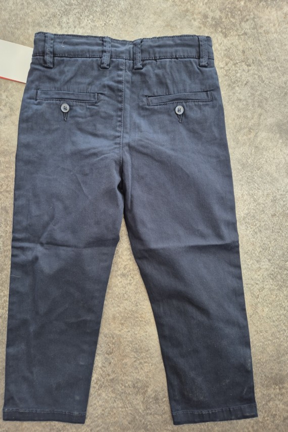 Boboli sötétkék vászon nadrág állítható derekú 