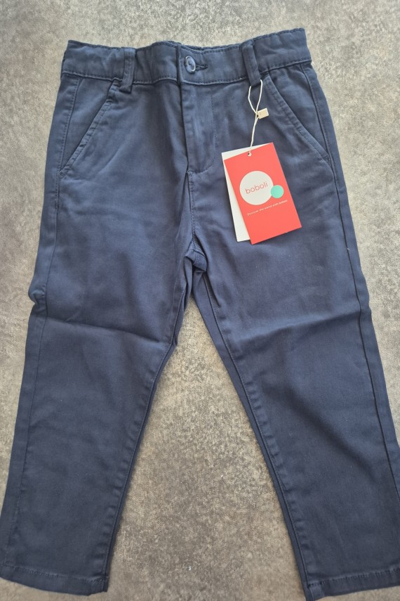 Boboli sötétkék állítható derekú vászon nadrág 