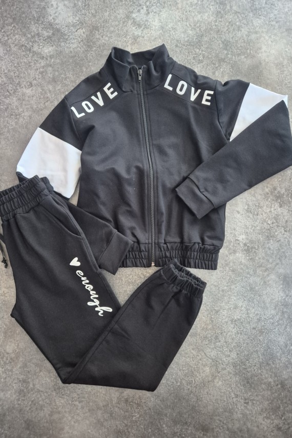 Killy design fekete szett gumis aljú bővebb fazonú nadrággal 