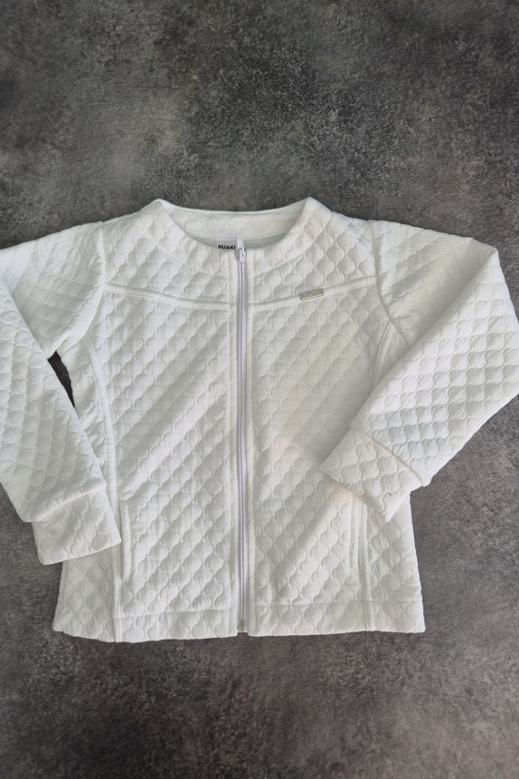 Du&ki Lány cipzáras fehér kardigán 