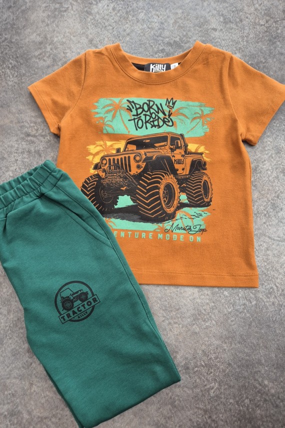 Killy design barna pólós zöld nadrágos szett 