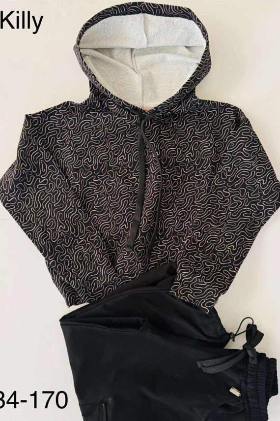 Killy design fekete rövid fazonú felső 