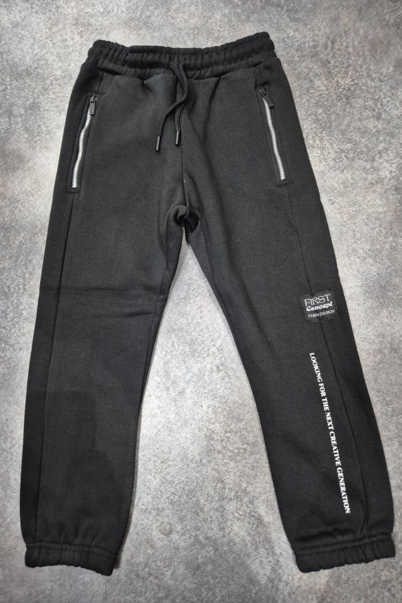 Losan bolyhozott meleg fekete pamut nadrág 