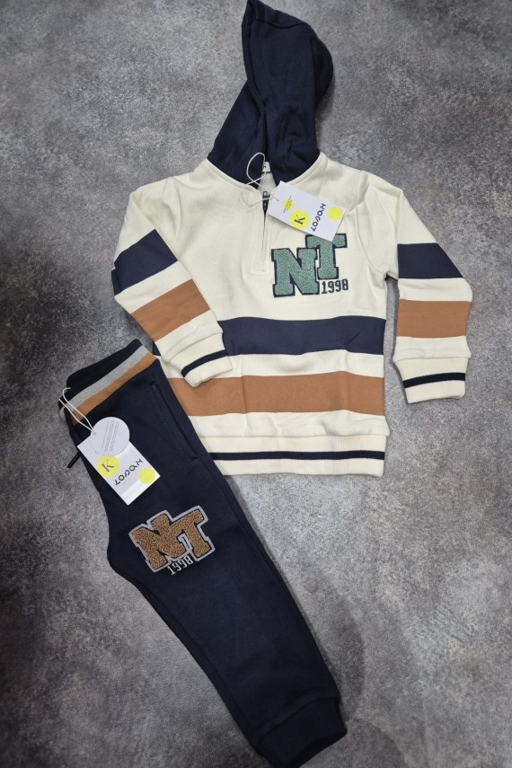 Losan meleg bolyhozott szett állítható gumis derekú nadrág pulóverrel 