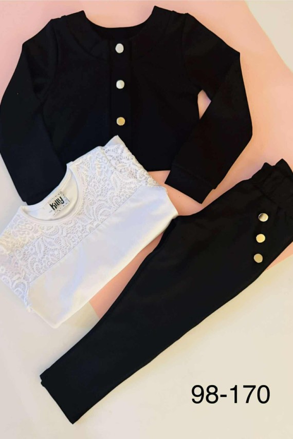 Killy design fekete gombos kabátka ovisoknak 