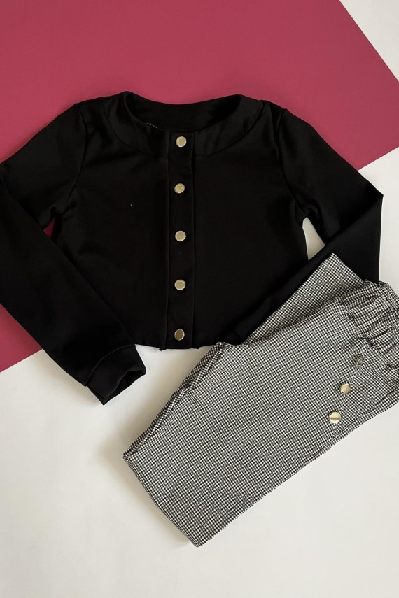 Killy design fekete gombos kabátka ovisoknak 