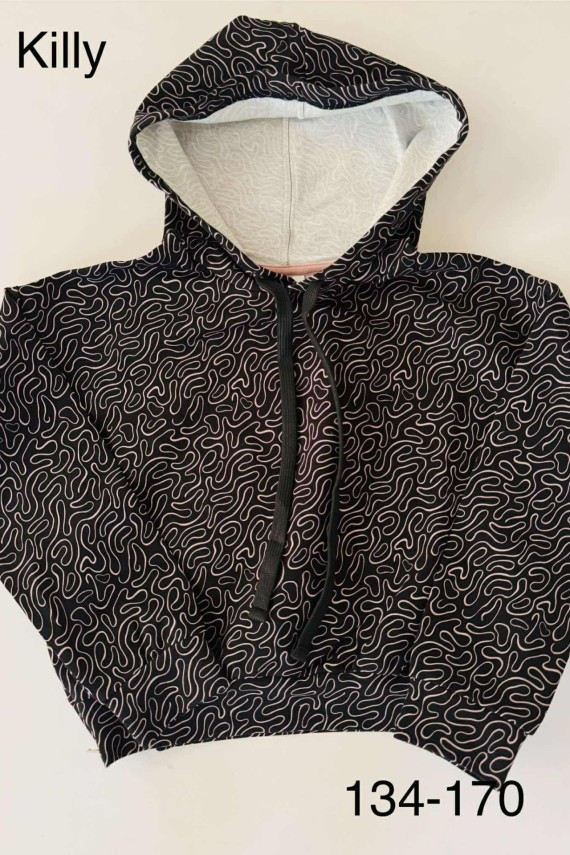 Killy design fekete rövid fazonú felső 