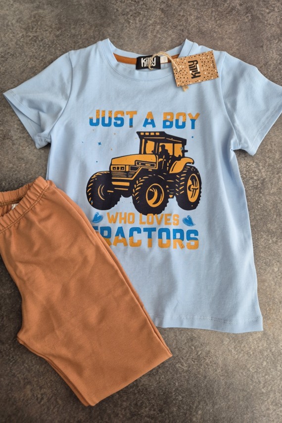 Killy design kék traktoros pólós szett 