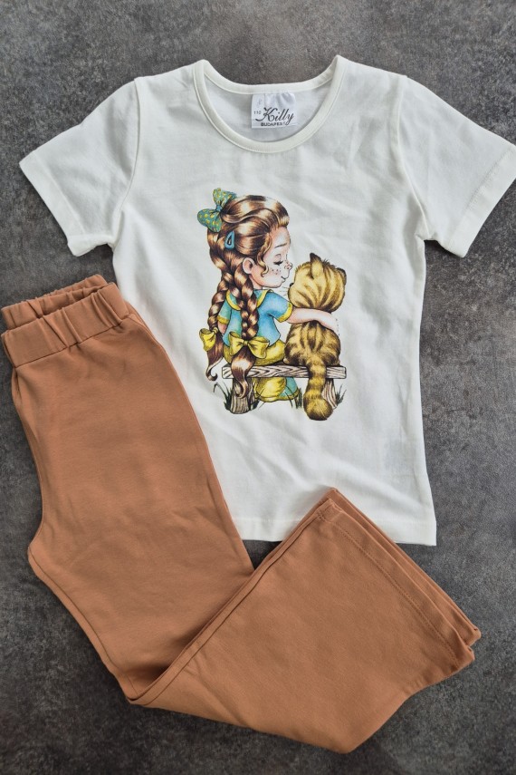 Killy design barna trapéz nadrágos szett 