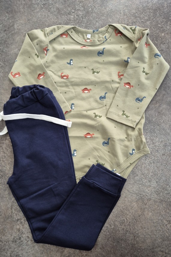 Linini dínós bodys szett 