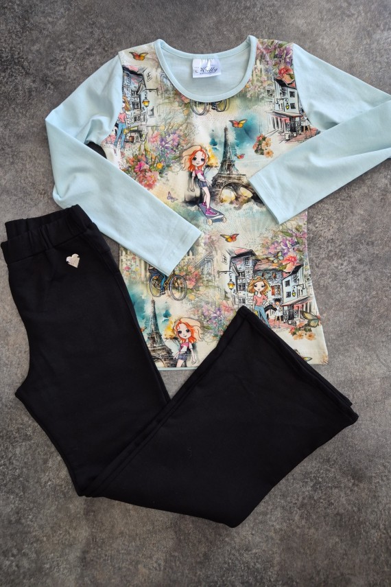 Killy design fekete trapéz nadrágos szett 