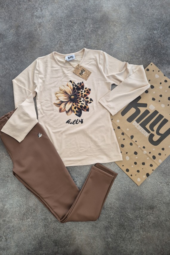 Killy design barna bőr nadrágos szett 