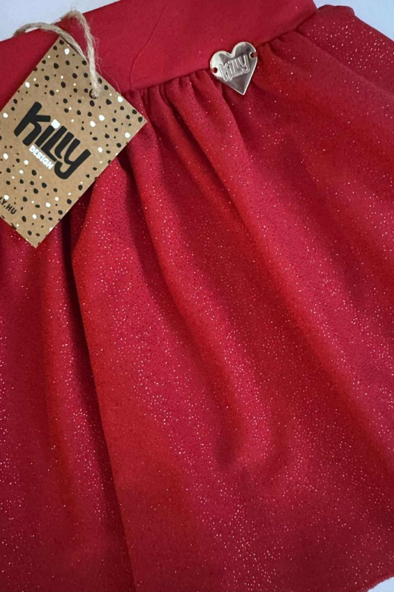 Killy design alkalmi csillogós piros szoknya 