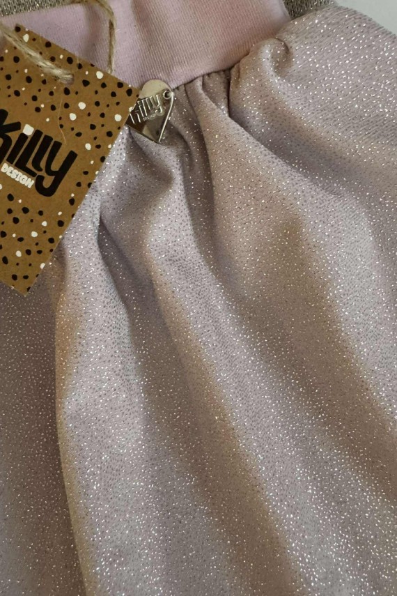 Killy design alkalmi csillogó  szoknya  bézs színben 