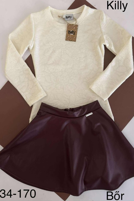 Killy design bordó bőr jellegű szoknya 