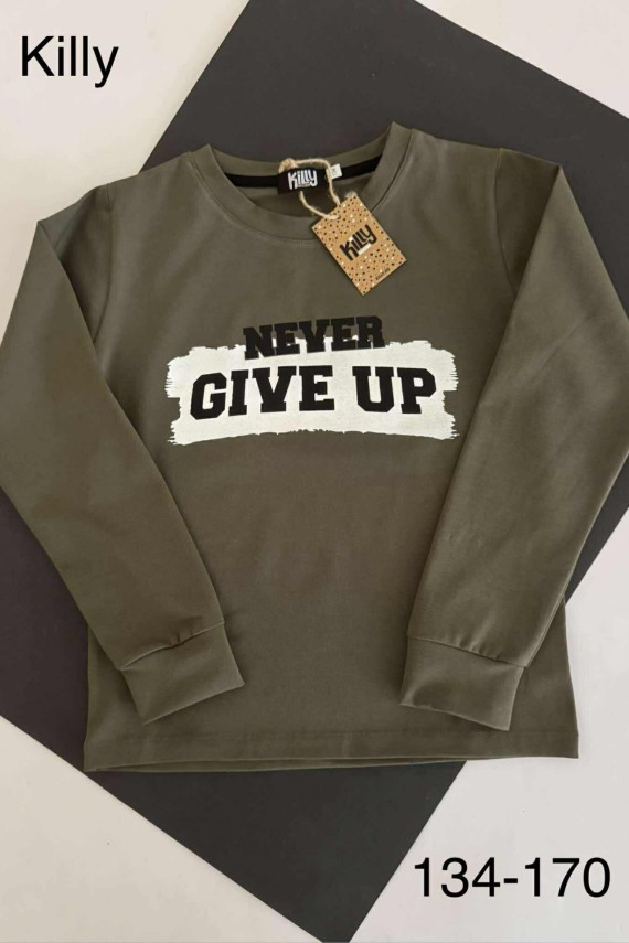 Killy design khaki hosszú ujjú póló 