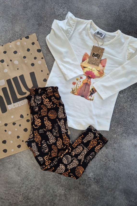 Killy design bolyhozott nadrágos cicás szett 