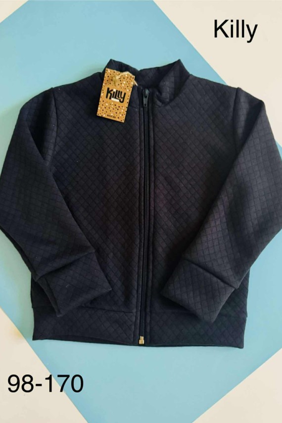 Killy design sötétkék alkalmi pulóver anyagában mintás 