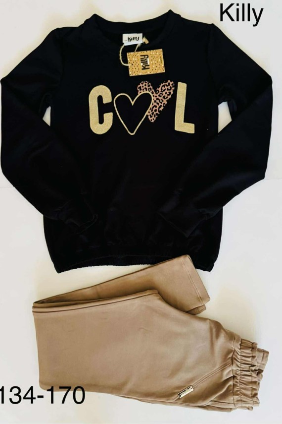 Killy design alul gumis bővebb fazonú,  belül bolyhozott melegebb fekete felső 