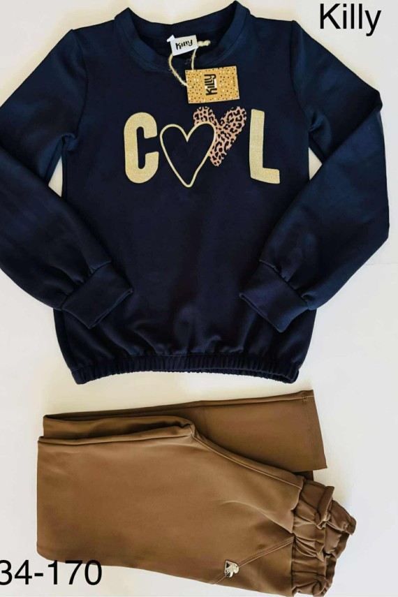 Killy design alul gumis, belül bolyhozott melegebb sötétkék felső 