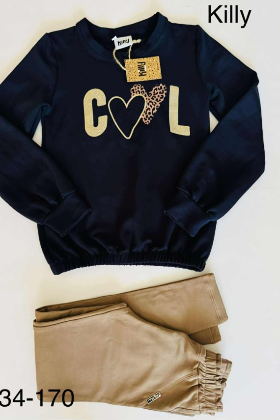 Killy design alul gumis, belül bolyhozott melegebb sötétkék felső 