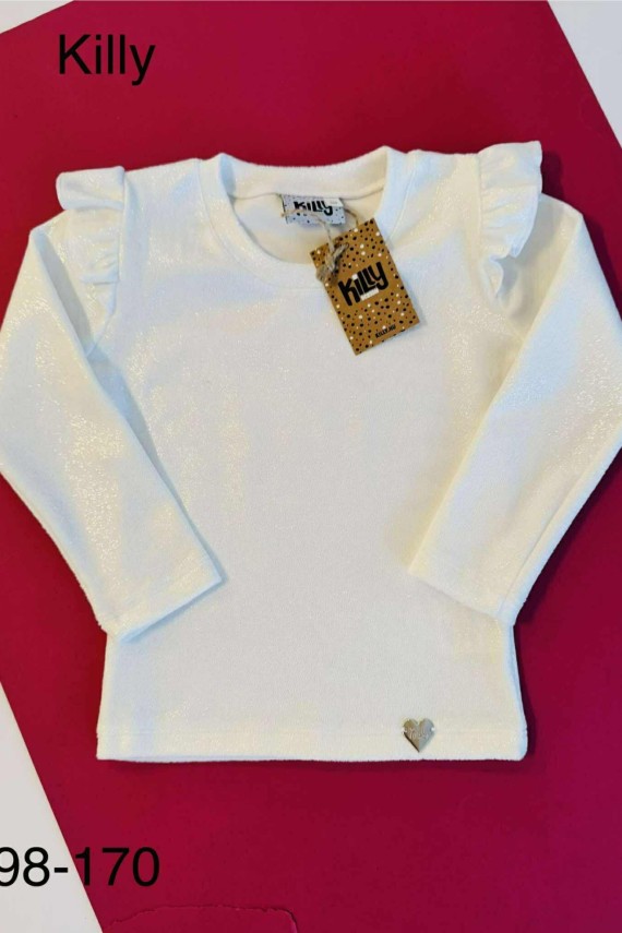 Killy design alkalmi fehér plüss puha csillogó felső 