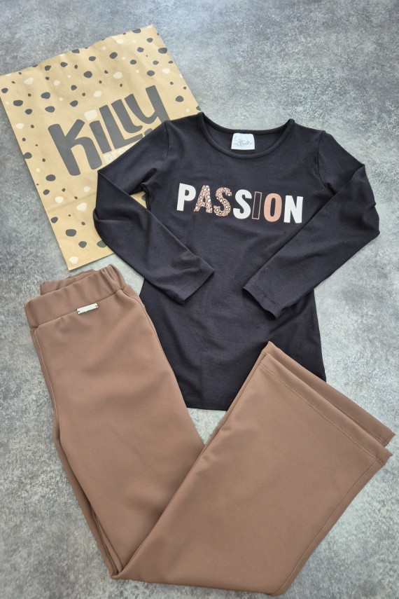 Killy design bélelt bőr trapéz nadrágos szett 