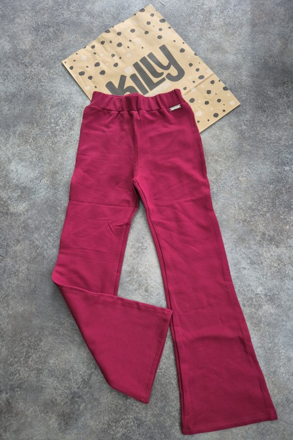 Killy design bolyhozott bordó színű trapéz nadrág 