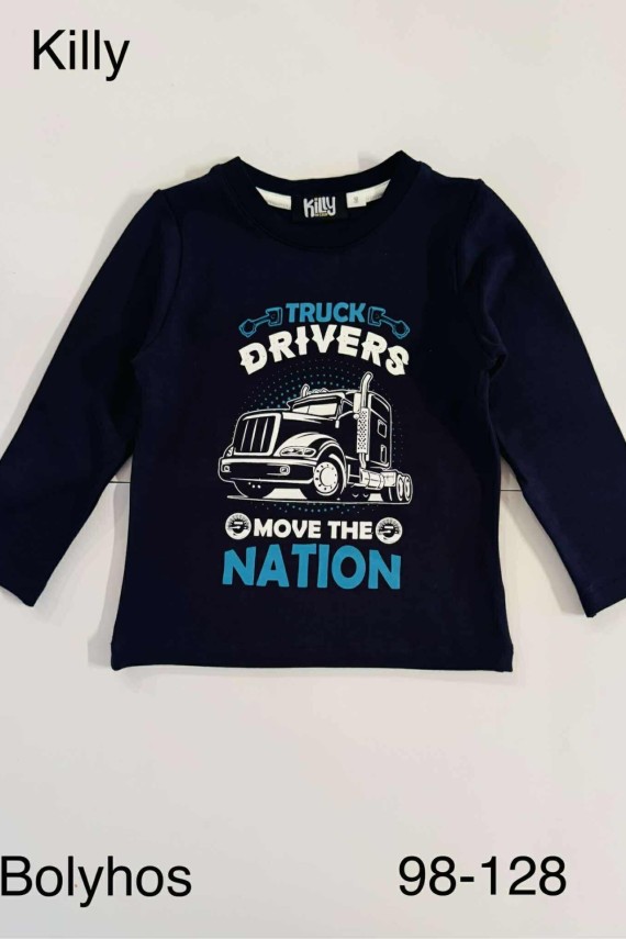 Killy design belül bolyhozott melegebb hosszú ujjú póló 