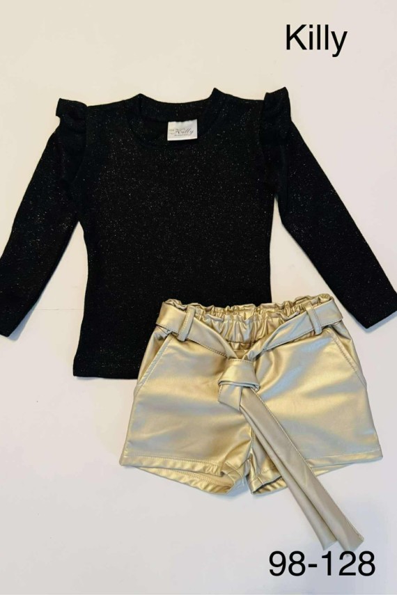 Killy design arany színű bőr jellegű short ovisoknak 