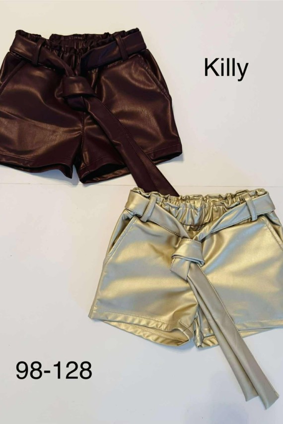 Killy design arany színű bőr jellegű short ovisoknak 