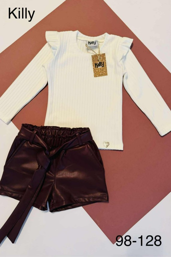 Killy design bőr jellegű short bordó színben ovisoknak 