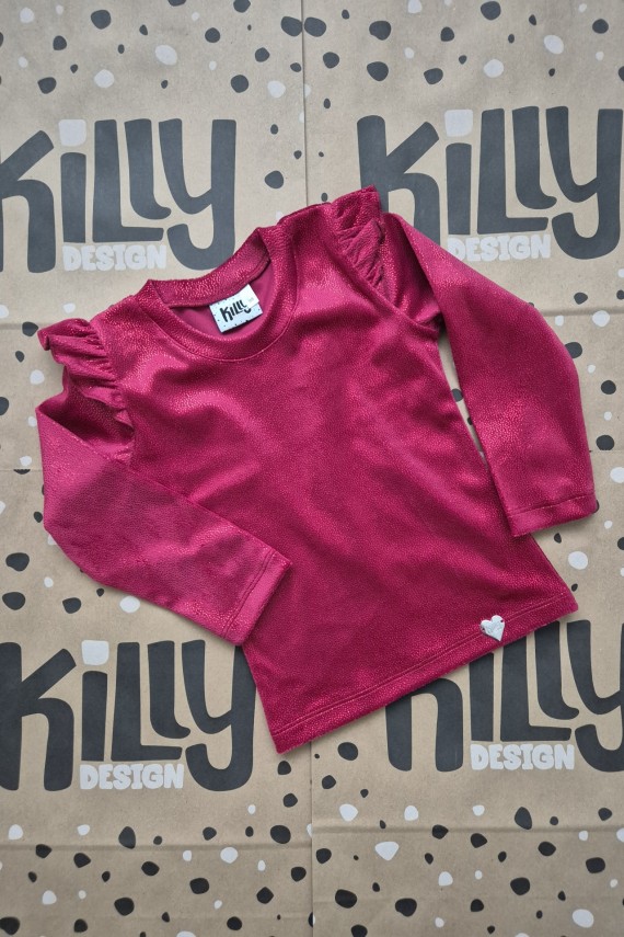 Killy design puha csillogó felső piros színben 