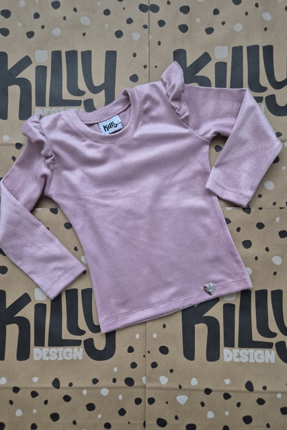 Killy design puha anyagú csillogó púder színű felső 