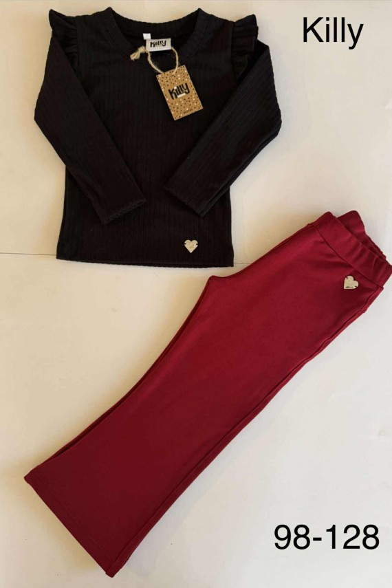 Killy design bordó bolyhozott melegebb trapéz nadrág